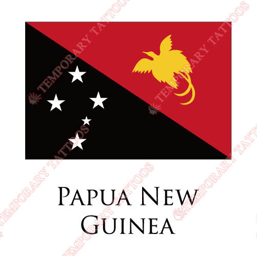 Papua New Guinea flag Customize Temporary Tattoos Stickers NO.1955